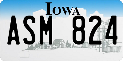 IA license plate ASM824