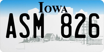 IA license plate ASM826
