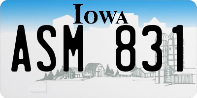 IA license plate ASM831