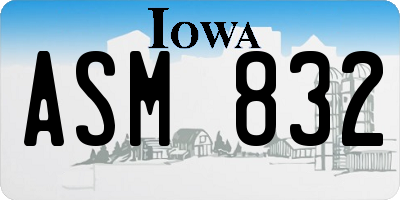 IA license plate ASM832