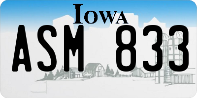 IA license plate ASM833