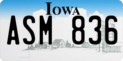 IA license plate ASM836