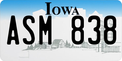 IA license plate ASM838