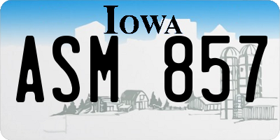 IA license plate ASM857