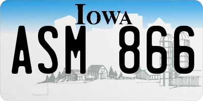 IA license plate ASM866