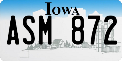 IA license plate ASM872