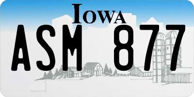IA license plate ASM877