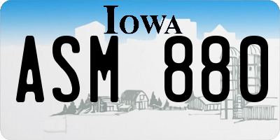 IA license plate ASM880