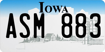 IA license plate ASM883