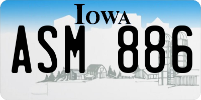 IA license plate ASM886