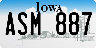 IA license plate ASM887