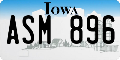 IA license plate ASM896