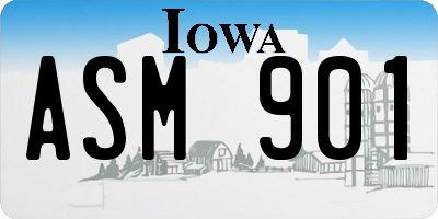 IA license plate ASM901