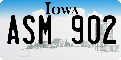 IA license plate ASM902