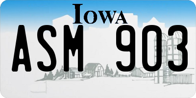 IA license plate ASM903