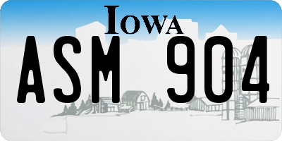 IA license plate ASM904