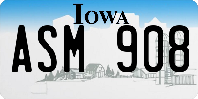 IA license plate ASM908