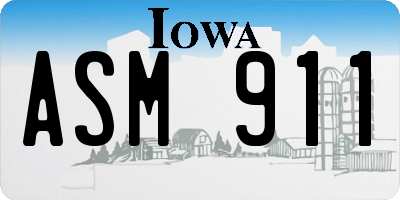IA license plate ASM911