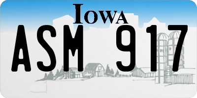 IA license plate ASM917