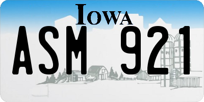 IA license plate ASM921