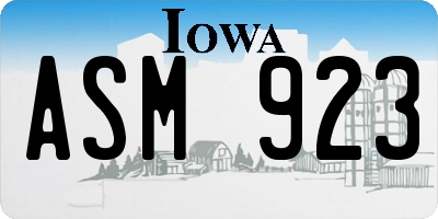 IA license plate ASM923