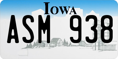 IA license plate ASM938