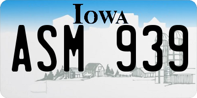 IA license plate ASM939