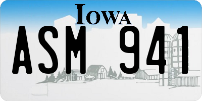 IA license plate ASM941