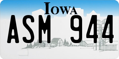 IA license plate ASM944