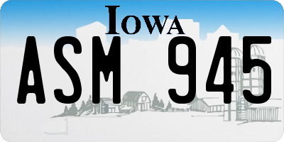 IA license plate ASM945