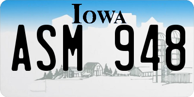 IA license plate ASM948