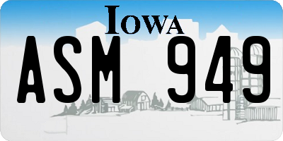 IA license plate ASM949