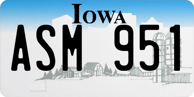 IA license plate ASM951
