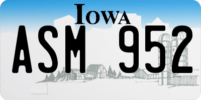 IA license plate ASM952