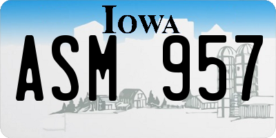 IA license plate ASM957