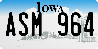 IA license plate ASM964