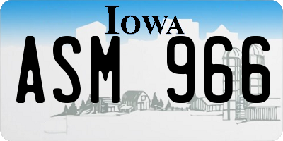 IA license plate ASM966