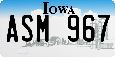 IA license plate ASM967