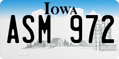IA license plate ASM972