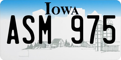 IA license plate ASM975