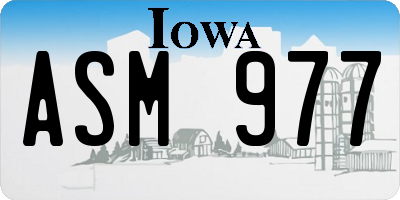 IA license plate ASM977