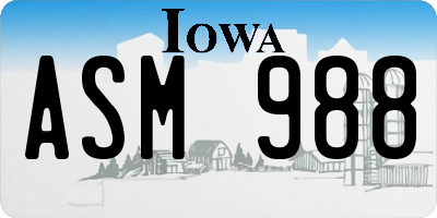 IA license plate ASM988