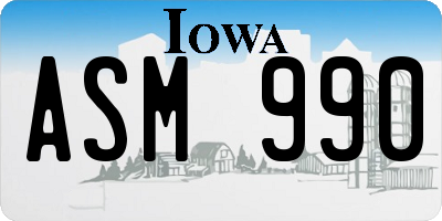 IA license plate ASM990