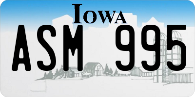 IA license plate ASM995
