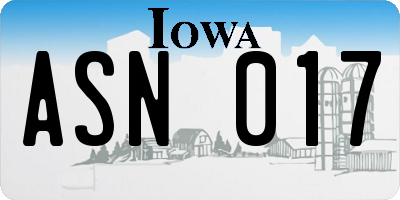 IA license plate ASN017