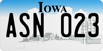 IA license plate ASN023