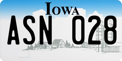 IA license plate ASN028