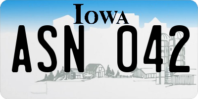 IA license plate ASN042