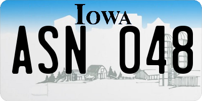 IA license plate ASN048