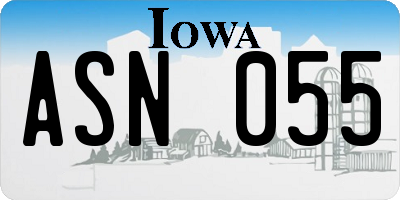 IA license plate ASN055